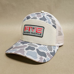 6 Panel Old School Brown Camo Hat With FBT Patch