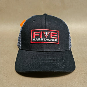 6 Panel FBT Logo Trucker Hat - Black/Charcoal