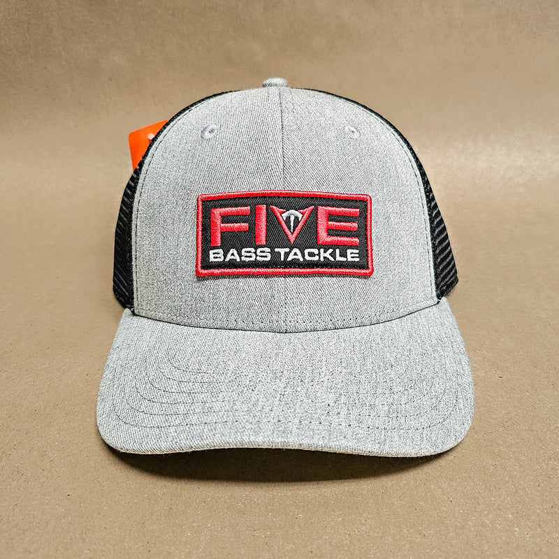 6 Panel FBT Logo Trucker Hat - Grey Heather/Black